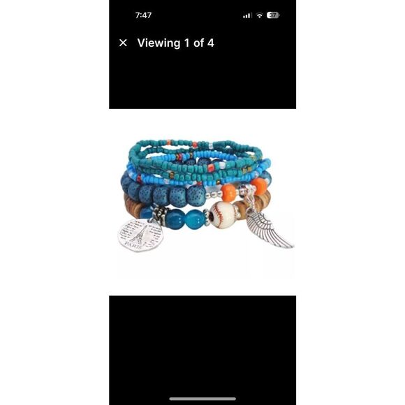 Stackable Beaded Charm Bracelets – Neutral Earth Tones, Set of 5 - Picture 5 of 5